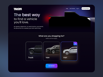 Landing Page and Web App for Trucks.com app clean design gif illustration ios iphone logo ui ux