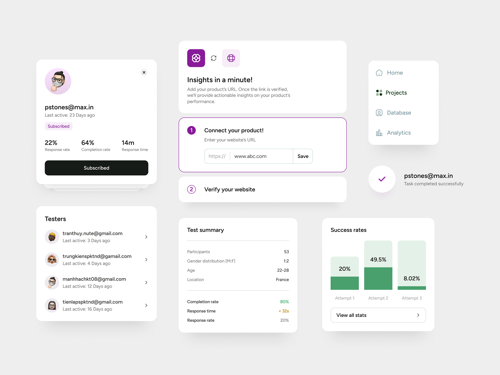 DesignX: Sleek UI Elements for a Product Testing Platform by Inverse ...