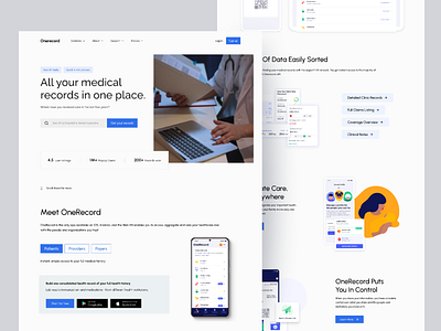 Onerecord | Healthcare Service UI design healthcare medical ui uiux website