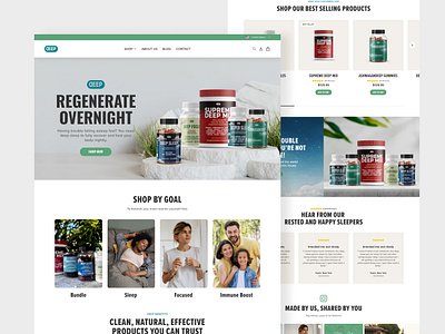 DEEP Supplement ecommerce mockup design sleep supplement ui uiux website design