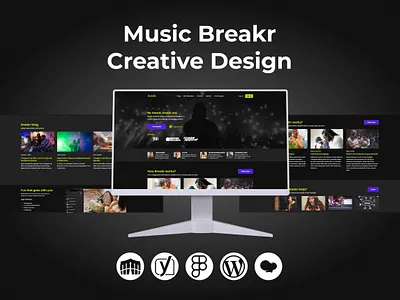 Music Breakr Creative Design attractive website business website design graphic design illustration landing page responsive website web design website design