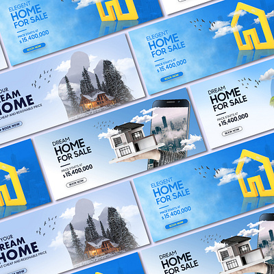 WEB BANNERS l REAL ESTATE l VOL-02 ad design banner branding design facebook post google adwords graphic design instagram post marketing minimal social media banner social media design social media post social media post design web banner