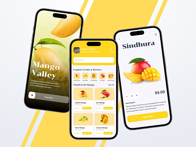 Mango Fruits App UI Design app ui app ui design app ux design daily ui design fruit app ui fruits uiux design mango app mango fruit app ui mobile app modern ui ui design uiux design ux