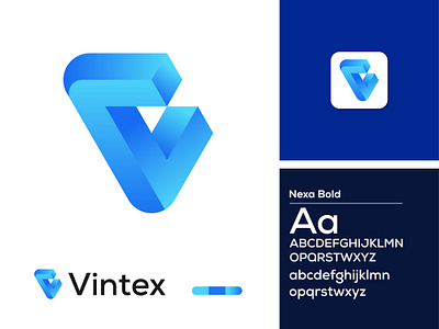 Vintex Creative 'V' Letter Logo Design branding creative graphic design illustration letter logo logo logo design logos modern logo vector