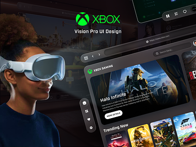 Xbox UI Design for Apple Vision Pro: A Spatial UI Concept 2024 trending apple vision dailyui future of gaming gaming gesture based ui holographic ui immersive inspiration interactive spatial ui design uidesign userinterface ux virtual reality ui vision pro xbox ui 2.0 xbox ui design