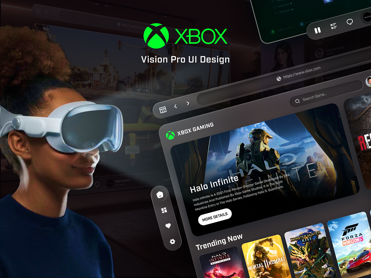 Xbox UI Design for Apple Vision Pro: A Spatial UI Concept by White ...