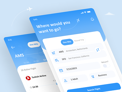 Flight tickets booking app✈️ airplane airplane app airplane app design airplane ticket airplane tickets booking app design daily ui design flight app flight booking ap flight tickets booking app graphic design home page illustration logo mobile app search page ui ui design