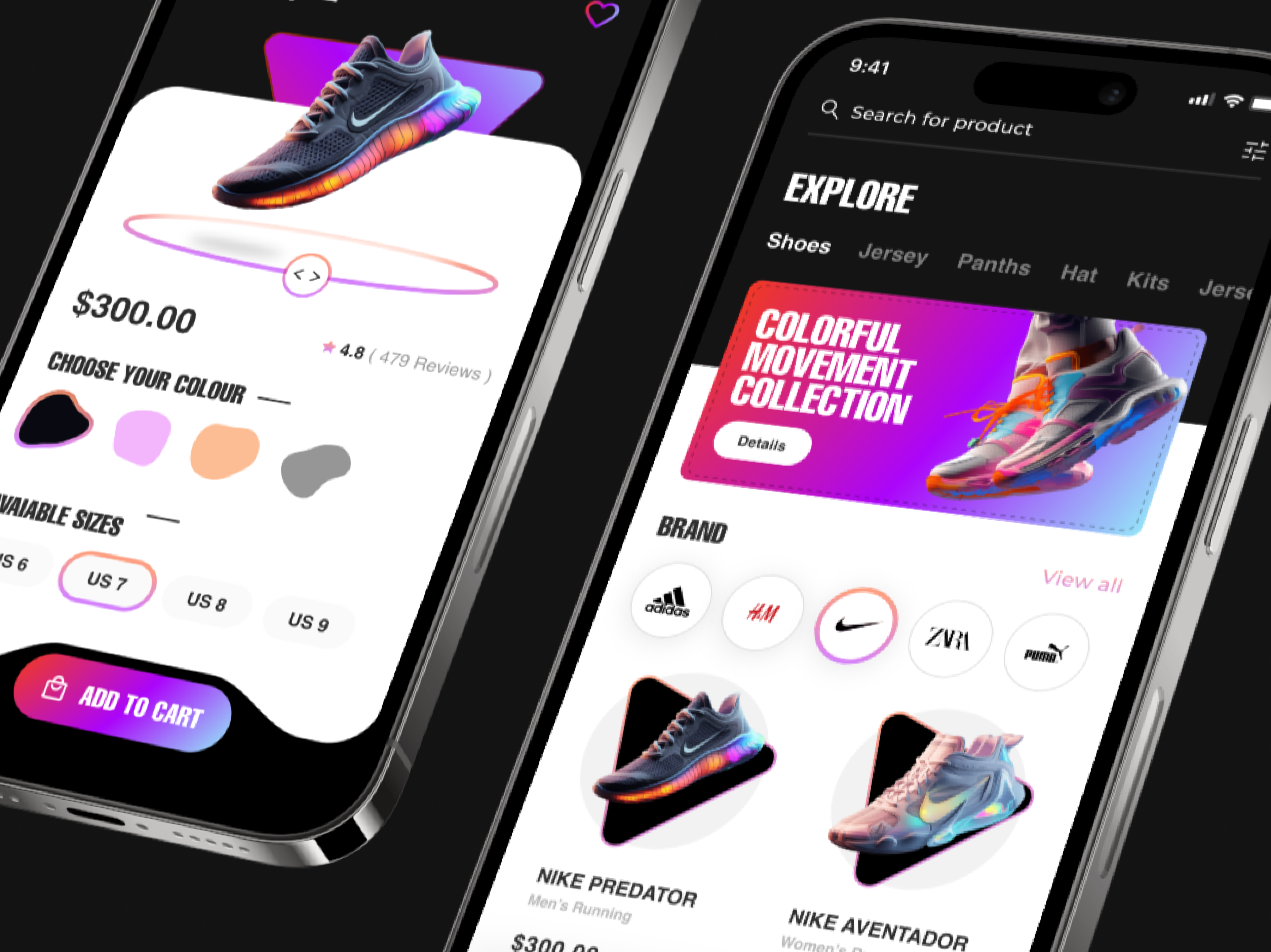 Sports Apparel Shop APP app design dark mode design e commerce mobile mobile app shoe shop sport sport app sports sports app ui ux