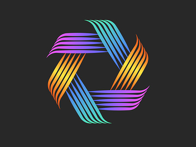 Vortex shape 3d logo branding colourful emblem graphic design hexagon logo illustration lines logo logo design parallel lines pattern logo ribbon stripes swirl pattern t shirt print vector vibrant gradient vortex logo vortex shape