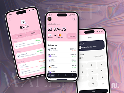 Crypto Exchange Mobile App app banking cripto currency crypto currency design exchange finance fintech interface ios mobile online pink transaction user interface uxui