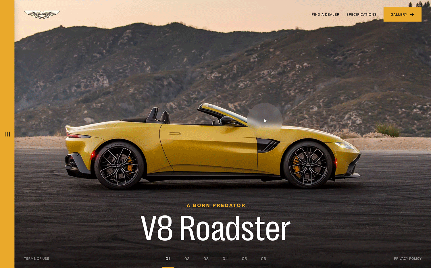 Aston Martin — Website automotive blur cars clean design design direction freelance minimal style ui ux web webdesign website yellow