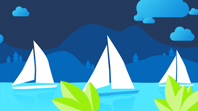 Sailboats in the wind 2d motion design illustration motion graphics