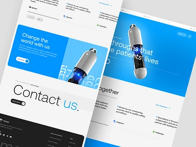 Fizmed - Healthcare Technology Landing Page Website 3d animation app ar banner cta design hero landingpage logo medical minimal modern page testimonials ui ux vr