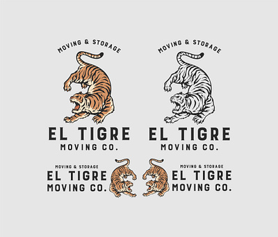 El Tigre big cat branding cargo design graphic design illustration logo moving company shipping storage company tiger vector