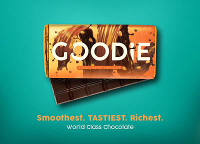 Goodie Bar affinity affinity designer affinity photo blue branding chocolate class color cool design graphic design illustration logo orange packaging packaging design rich smooth tasty world