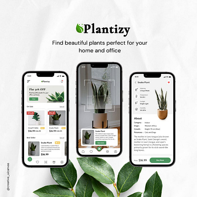 Plantizy - A plant shopping app appdesign appui design figma interfacedesign plant plantapp ui uidesign uiux