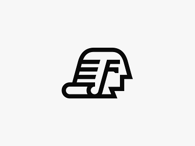 Judge In Wig And The Law Logo character doc judgment law lawyer logo logotype man minimalism paper