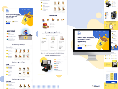 MyChai Corner Website Design beverage blue branding chai chai point coffee design drink food home menu minimal my chai simple tea theme ui ux website yellow