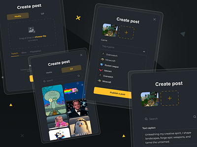 RKDE: Create post branding clean crypto darktheme design dragndrop earn environment game gaming interface minecraft p2e play player post twitch ui ux web