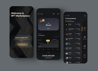 Crypto Trading App Concept bitcoin crypto exchange crypto market design finance money nft nfts ui uiux uiux design ux