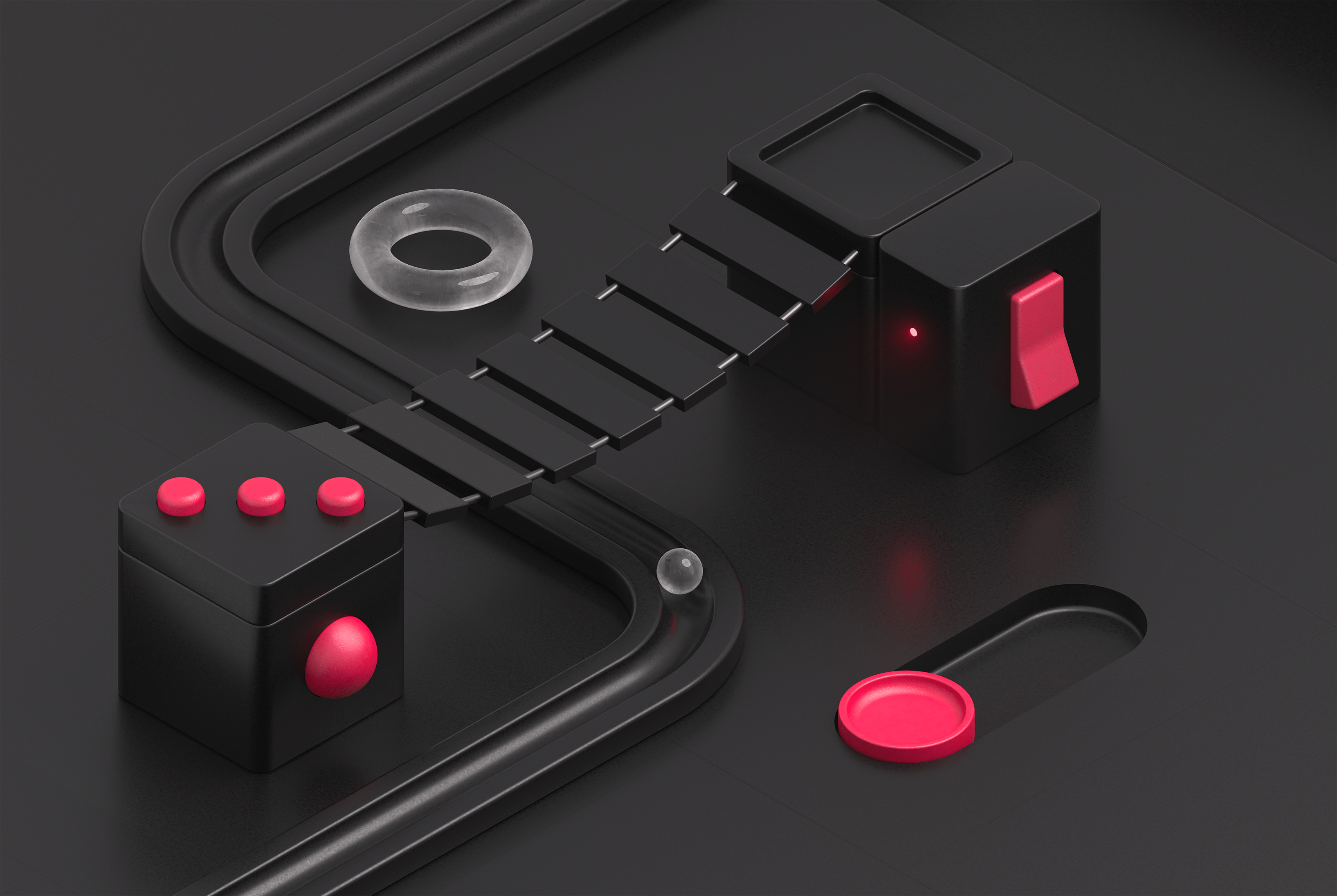 Fidget Toys Isometric 3D 3d blender clean cycles fidget isometric isometric 3d minimalism render web illustration