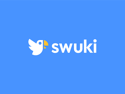swuki - parrot logo bird bird logo branding chat communication flight geometric logo message messaging modern parrot saas software startup symbol
