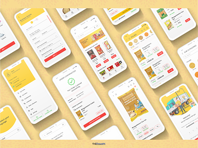 Food App | Simplifying shopping grocery in large quantities. application categories category design ecommerce efficiency food app home illustration input list menu mobile mobileapp ui ux yellow