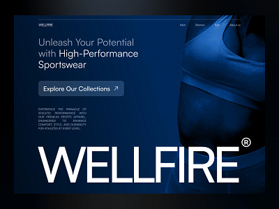 WELLFIRE - Fitness Apparel Website apparel branding design ecom fitness graphic design landing page sports store ui web design