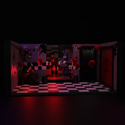 Fan Made FNAF 3D Scene 3d blender graphic design