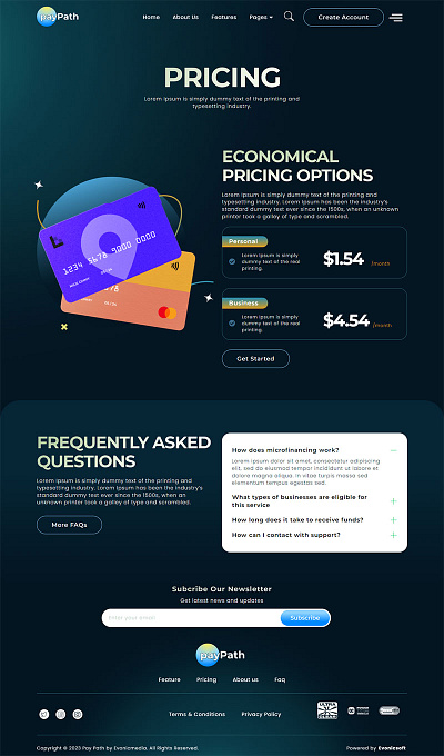 Pricing section of Online Payment Gateway Elementor Template kit bank branding business credit card debit card design design idea graphic design illustration money online payment payment gateway payment method payment service ui ux website