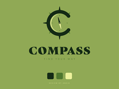 Daily Logo Challenge - Day #4 - "Single Letter" adobe illustrator branding c challenge compass contrast daily art daily logo daily logo day 4 dailylogochallenge find your way flat design green lettering logo logo creation logotype minimalist north vector