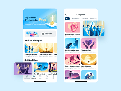 Blessed-bible App bible branding illustration