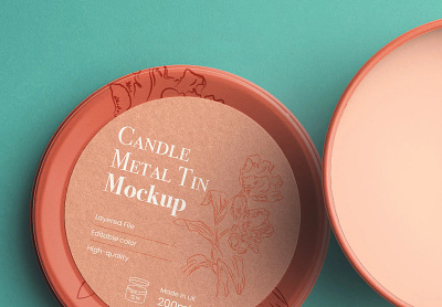Candle Metal Tin with Lid Mockup beauty branding design graphic design illustration isolated object logo mockup realistic spa