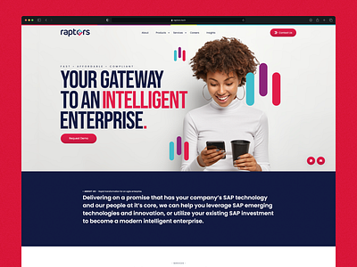 Raptors - ERP | Web Design | Case Study case study enterprise erp figma homepage landing page minimal ui ux