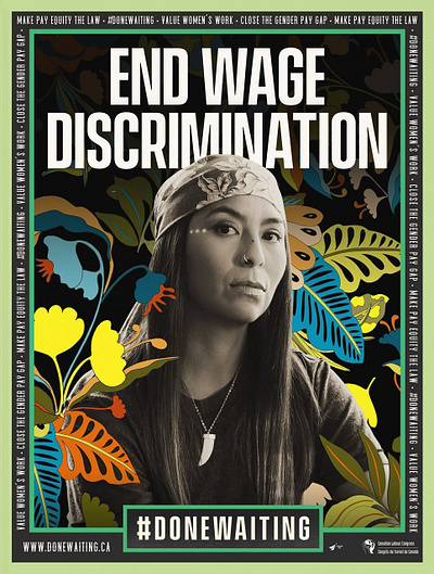 End Wage Discrimination / #DoneWaiting branding design floral graphic design illustration not for profit pattern poster typography