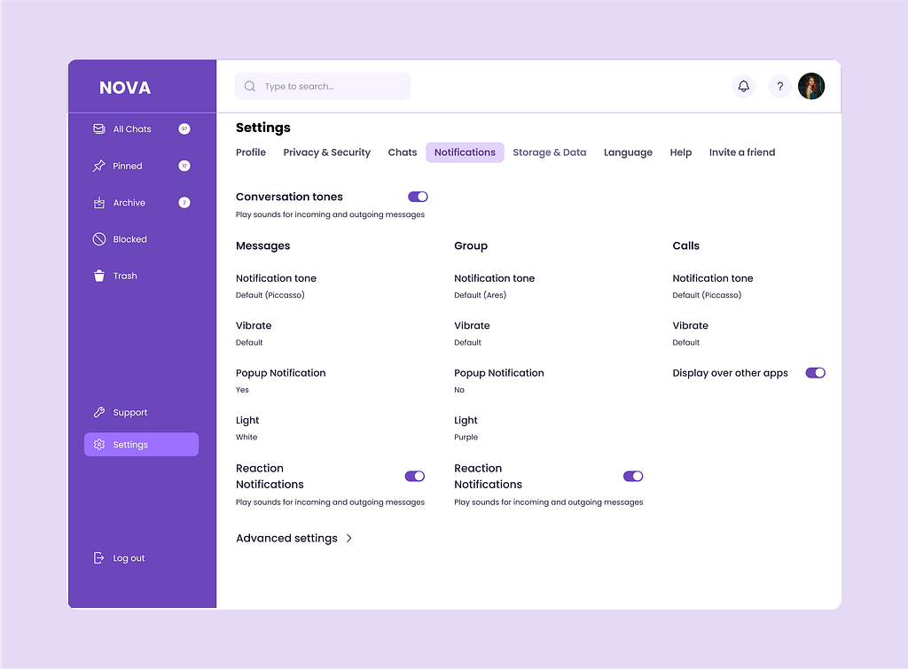 Settings UI- Notifications by Stella Nk on Dribbble