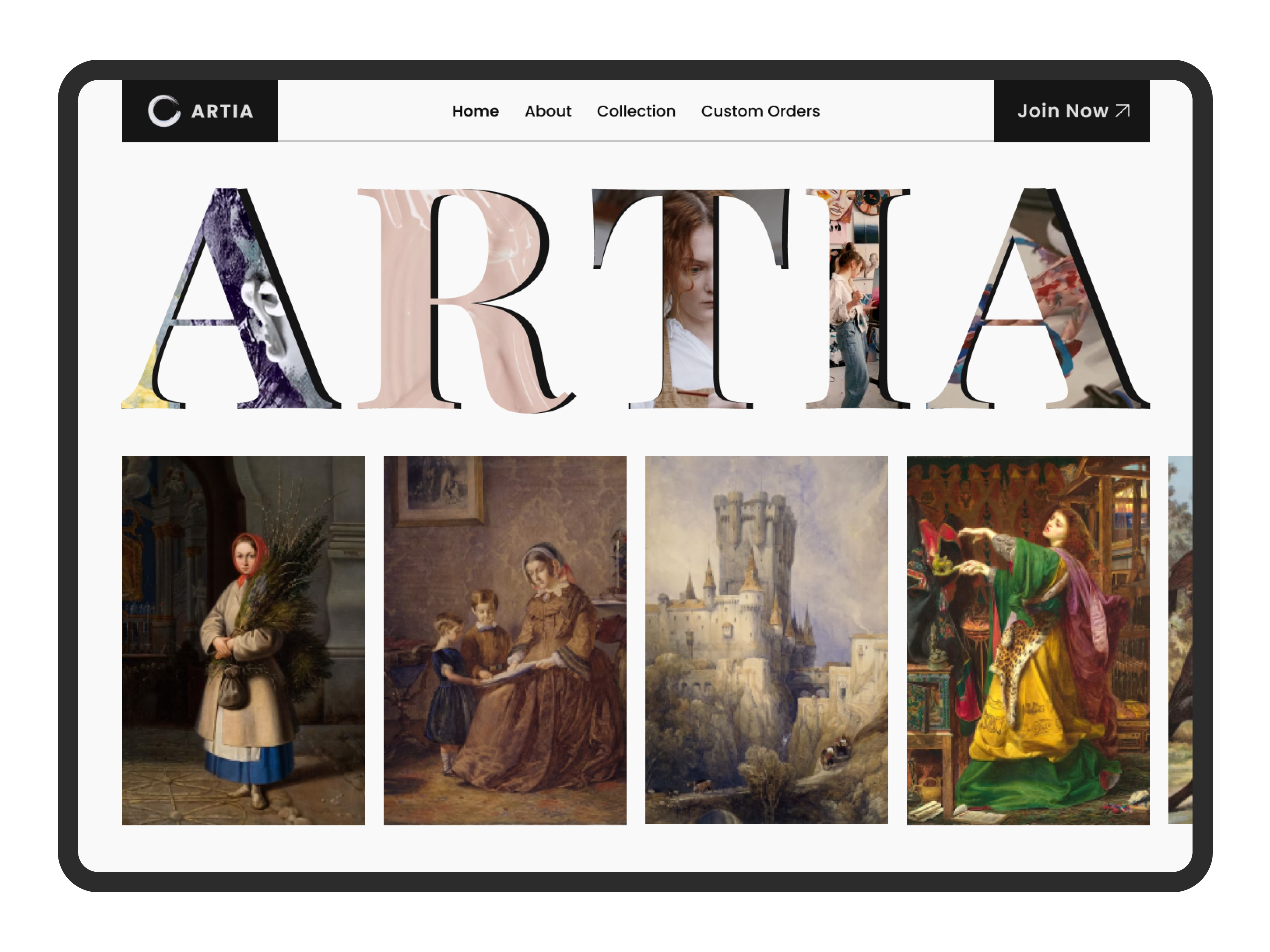 Artia Painting Web Design animation app branding design motion graphics smartanimate ui uidesign uiux ux uxdesign