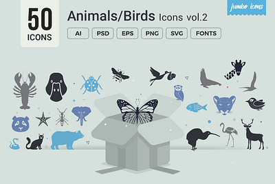 Glyph Animal-Birds Vector Icons design graphics illustration readytouse ui vector webicons