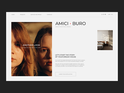 AMICI BURO | Interior design animation branding design design concept designers figma interior design tilda ui ui design ui ux design ux design web design wordpress