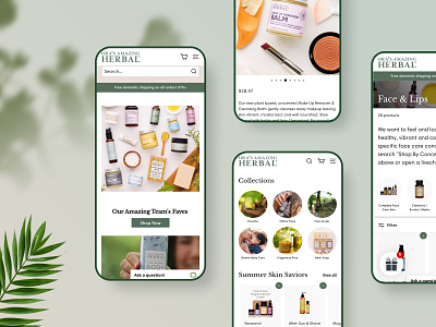Ora's Amazing Herbal - Mobile UI beauty products buy clean ecommerce figma design herbal minimal online products shop skincare web