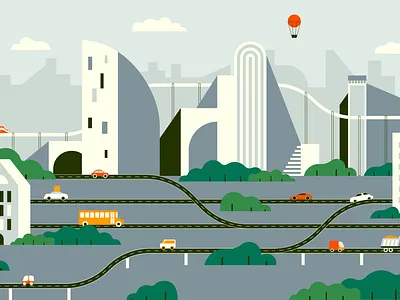 Big city life city cityscape editorial illustration illustration kids illustration landscape minimal urban vector