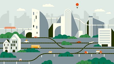 Big city life city cityscape editorial illustration illustration kids illustration landscape minimal urban vector