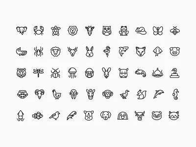 Animal Icon Set animal flat flat icon flat icons free free download free icon set icon animal icon pack icon set iconography icons icons pack line icons ui ui icons ui kit ux vector