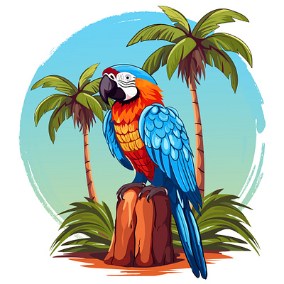 Parrot graphic design illustration vector