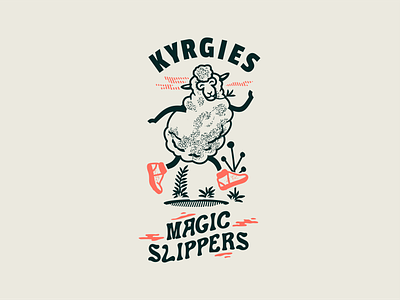 Kyrgies Magic Slippers [mascot concept] graphic design happy illustration nature organic plant sheep slippers szende