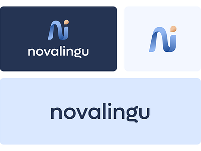 Novalingu logo 2d ai branding design detail illustration language lingual logo vector