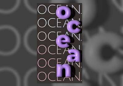 An ocean poster 💜 3d graphic design