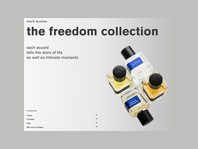Promo/ perfume collection branding design perfume promo site ui webdesign