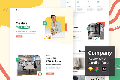 Company - Responsive graphic design ui vector