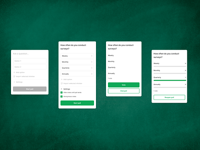 Poll - Widget Design app design green mobile polls product design ui uidesign uiux user experience ux widget